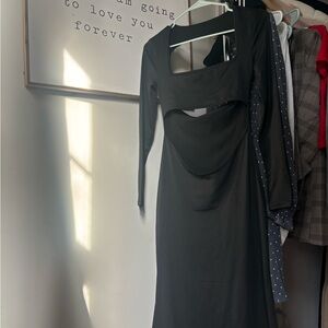 Viral Maternity Black Cut-Out Dress